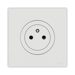 Prise affleurante avec terre complet Odace, SCHNEIDER ELECTRIC, blanc