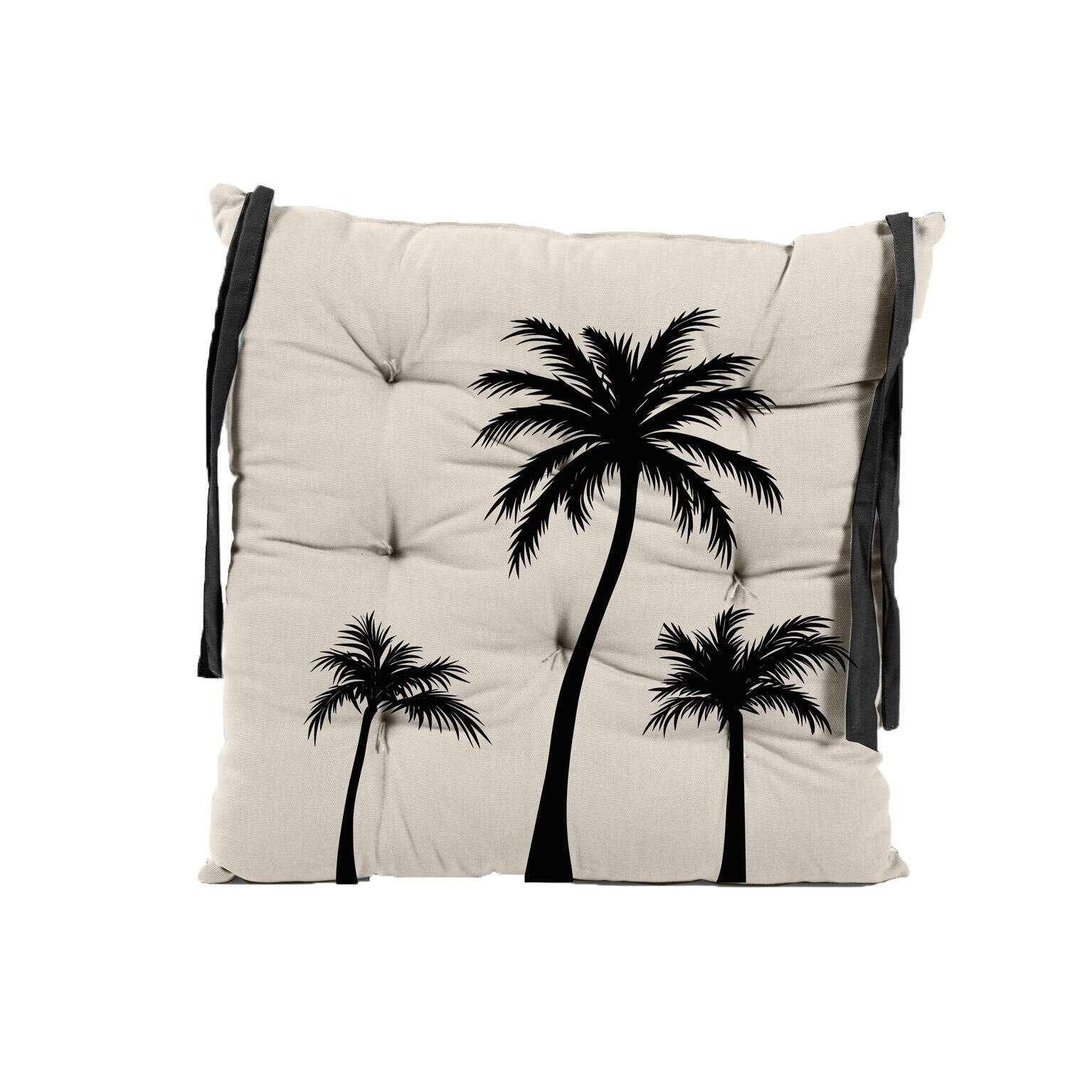 Coussin de chaise Palmier, beige, l.40 x L.40 cm