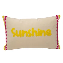 Coussin Shine, beige et jaune l.30 x L.50 cm