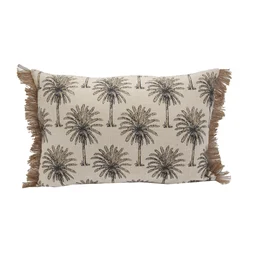 Coussin Canvas, beige et noir l.40 x L.60 cm
