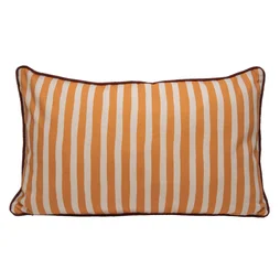 Coussin Lino, orange et beige l.30 x L.50 cm