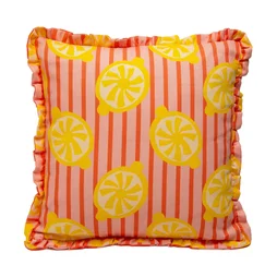 Coussin Frutti, rouge et jaune l.40 x L.40 cm