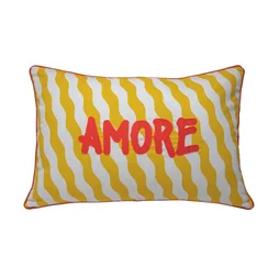 Coussin Amore, jaune l.40 x L.50 cm