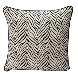Coussin Zebrune, beige et noir l.45 x L.45 cm