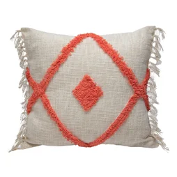 Coussin Core, beige et orange l.50 x L.50 cm