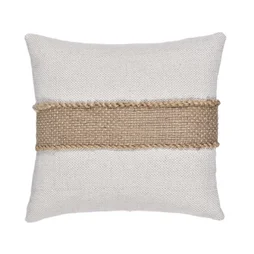Coussin Juan, beige et blanc l.40 x L.40 cm