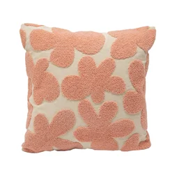 Coussin Fleurs, rose l.45 x L.45 cm