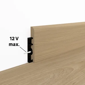 Plinthe mdf, décor malte light, H. 7.8, Ep.14 mm ARTENS