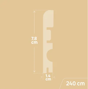 Plinthe mdf, décor malte light, H. 7.8, Ep.14 mm ARTENS