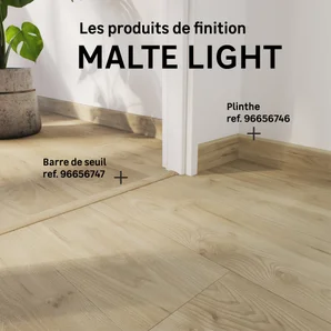 Plinthe mdf, décor malte light, H. 7.8, Ep.14 mm ARTENS