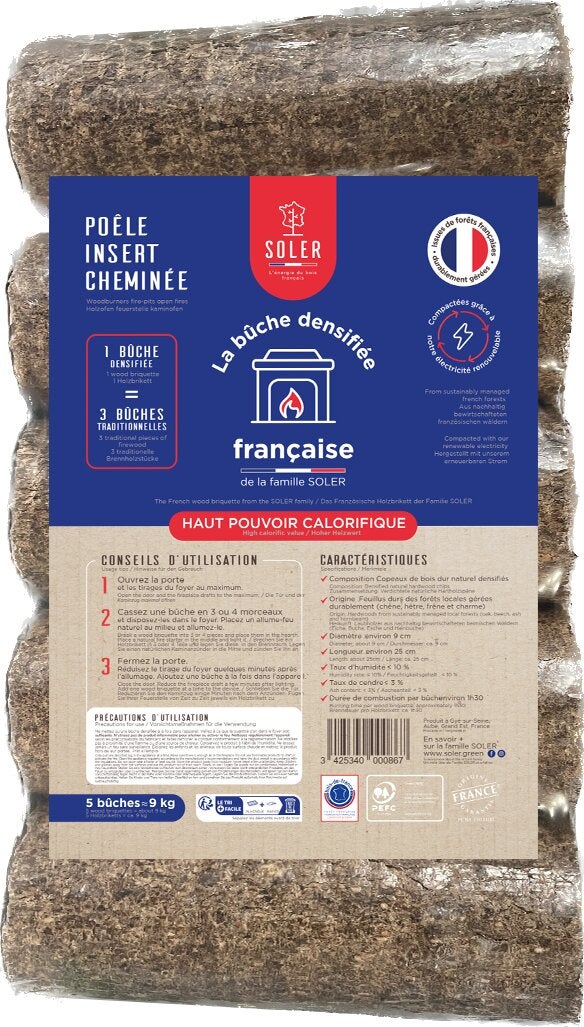 W-BUCHES DE BOIS DENSIFIEES 9KG SOLER
