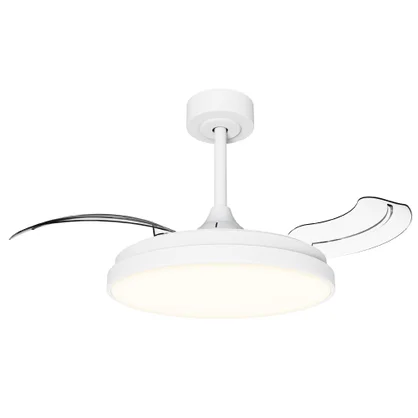 Ventilateur de plafond LED torrent 3000 lm cct/dim retractable blanc INSPIRE