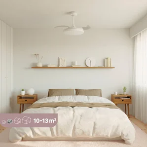 Ventilateur de plafond LED torrent 3000 lm cct/dim retractable blanc INSPIRE