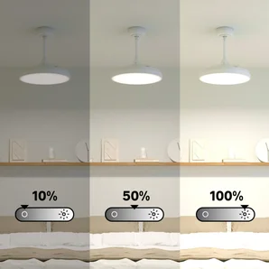 Ventilateur de plafond LED torrent 3000 lm cct/dim retractable blanc INSPIRE