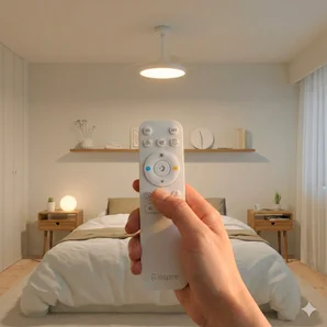 Ventilateur de plafond LED torrent 3000 lm cct/dim retractable blanc INSPIRE