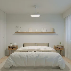 Ventilateur de plafond LED torrent 3000 lm cct/dim retractable blanc INSPIRE