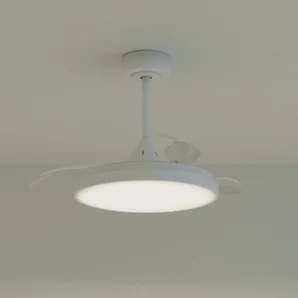 Ventilateur de plafond LED torrent 3000 lm cct/dim retractable blanc INSPIRE