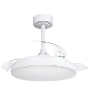 Ventilateur de plafond LED torrent 3000 lm cct/dim retractable blanc INSPIRE