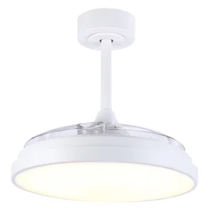 Ventilateur de plafond LED torrent 3000 lm cct/dim retractable blanc INSPIRE