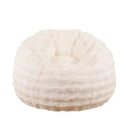 Fauteuil Nina fausse fourrure blanc diam.90 x h70 cm