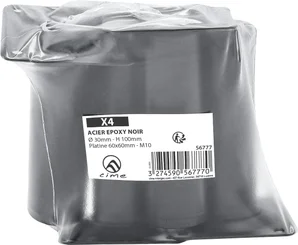 Lot de 4 pieds de meubles CIME fixe rond, acier noir produit sans finition Ht. max 10