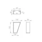 Pied meuble trapez h150x50x100mm blanc