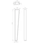 Pied table trapez h710x50x100mm blanc