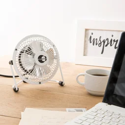 Mini ventilateur en métal 10 cm, 15W, blanc, EQUATION