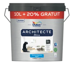 Peinture mur, plafond, blanc mat DULUX VALENTINE Architecte déco 10L+20% gratuit