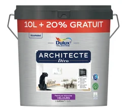 Peinture mur, plafond blanc velours DULUX VALENTINE Architecte déco 10L+20%grat
