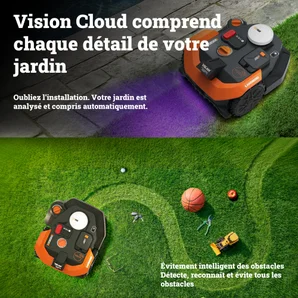 Robot tondeuse connecté WORX VISION CLOUD 2WD - Jusqu'à 650m² - WR365E