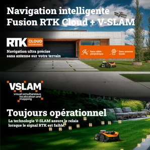 Robot tondeuse connecté WORX VISION CLOUD 2WD - Jusqu'à 650m² - WR365E