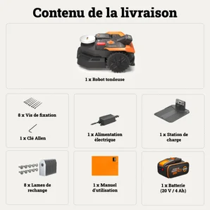 Robot tondeuse connecté WORX VISION CLOUD 2WD - Jusqu'à 650m² - WR365E