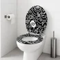Abattant wc mdf sans fonction decor steeve noir msv