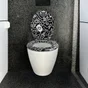 Abattant wc mdf sans fonction decor steeve noir msv