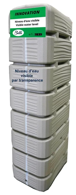Récupérateur d'eau BELLI rectangulaire grège, 750 l