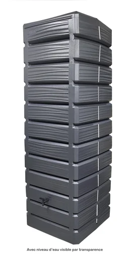 Récupérateur d'eau BELLI rectangulaire anthracite, 750 l