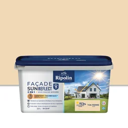 Peinture extérieure façade Thermique sun reflect RIPOLIN ton pierre mat 2.5L