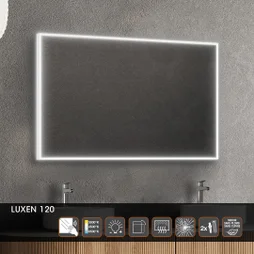 Miroir led integre luxen rectangle l120xh80 cm mp glass