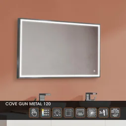 Miroir lumineux rectangulaire cuivré l. x H.75 cm 3358