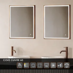 Miroir lumineux rectangulaire l. x H.75 cm 3362