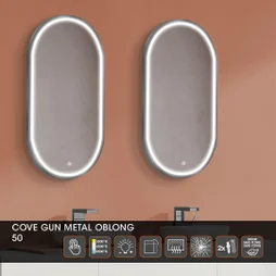 Miroir lumineux ovale l. x H.90 cm 3361