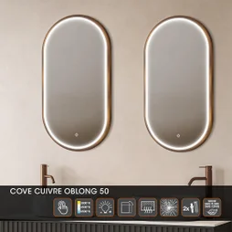 Miroir lumineux ovale l. x H.90 cm 3367