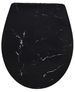Abattant wc thermodur frein de chute declip decor marbre noir vif