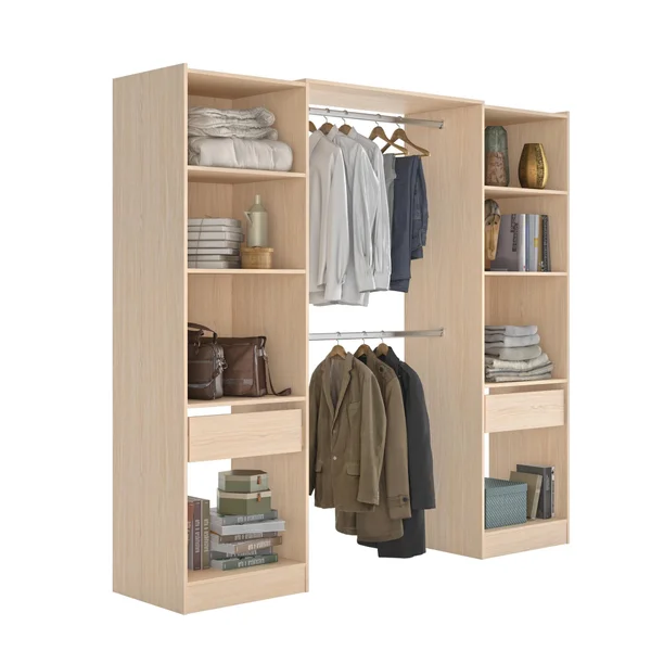 Kit dressing ajustable Astra effet chêne H.205 x L.120 / 220 x P.50 cm