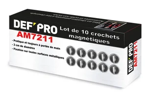 Lot de 10 crochets magnétiques, DOMAC