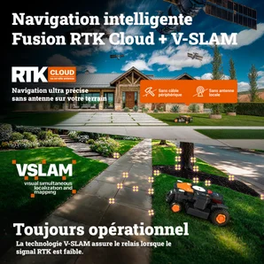 Robot tondeuse connecté WORX VISION CLOUD 4WD Wr344e 4000m²