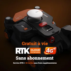 Robot tondeuse connecté WORX VISION CLOUD 4WD Wr344e 4000m²