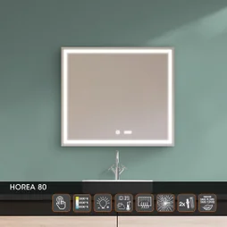 Miroir led integre horea rectangle l80xh70 cm mp glass