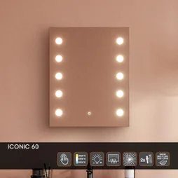 Miroir led integre iconic rectangle l60xh75 cm mp glass